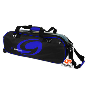 Genesis Sport™ - 3 Ball Tote Roller Bowling Bag (black / blue)