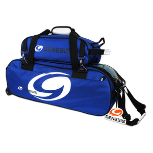 Genesis Sport™ - 3 Ball Tote Roller Bowling Bag with Add-On Shoe Bag (blue)