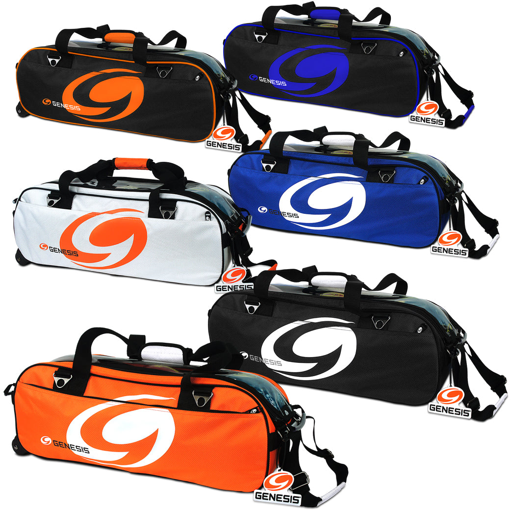 osprey bowling bag Genesis Sport 3 Ball Tote Roller Bowling Bag Black / Orange
