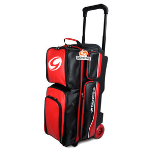 Genesis Carbon™ 3 Ball Roller Bowling Bag (Black / Red)