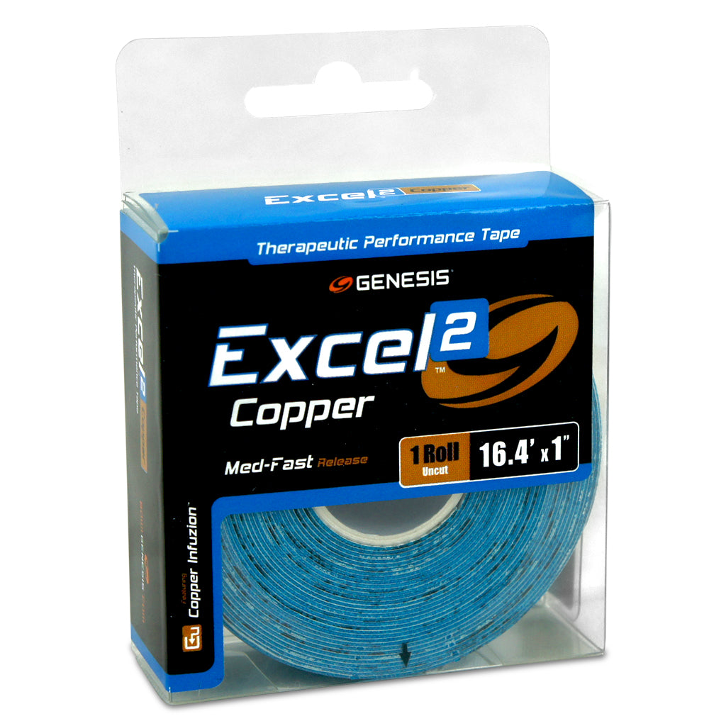 Genesis Excel Copper 2 Performance Tape - Blue, 40 Pieces Per Pack, Athletic Thumb Tape
