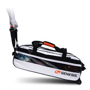 Genesis Sport™ - 3 Ball Tote Roller Bowling Bag with Add-On Shoe Bag (Pure Vision)