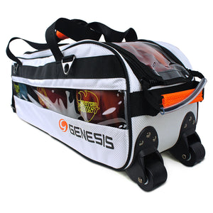 Genesis Sport™ - 3 Ball Tote Roller Bowling Bag with Add-On Shoe Bag (Wheel Detail)