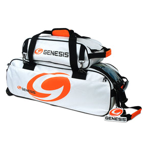 Genesis Sport™ - 3 Ball Tote Roller Bowling Bag with Add-On Shoe Bag (white)