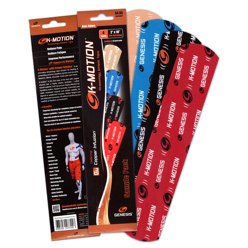 Genesis K-Motion™ Pre-Cut Strips - Copper Infused Kinesiology Tape